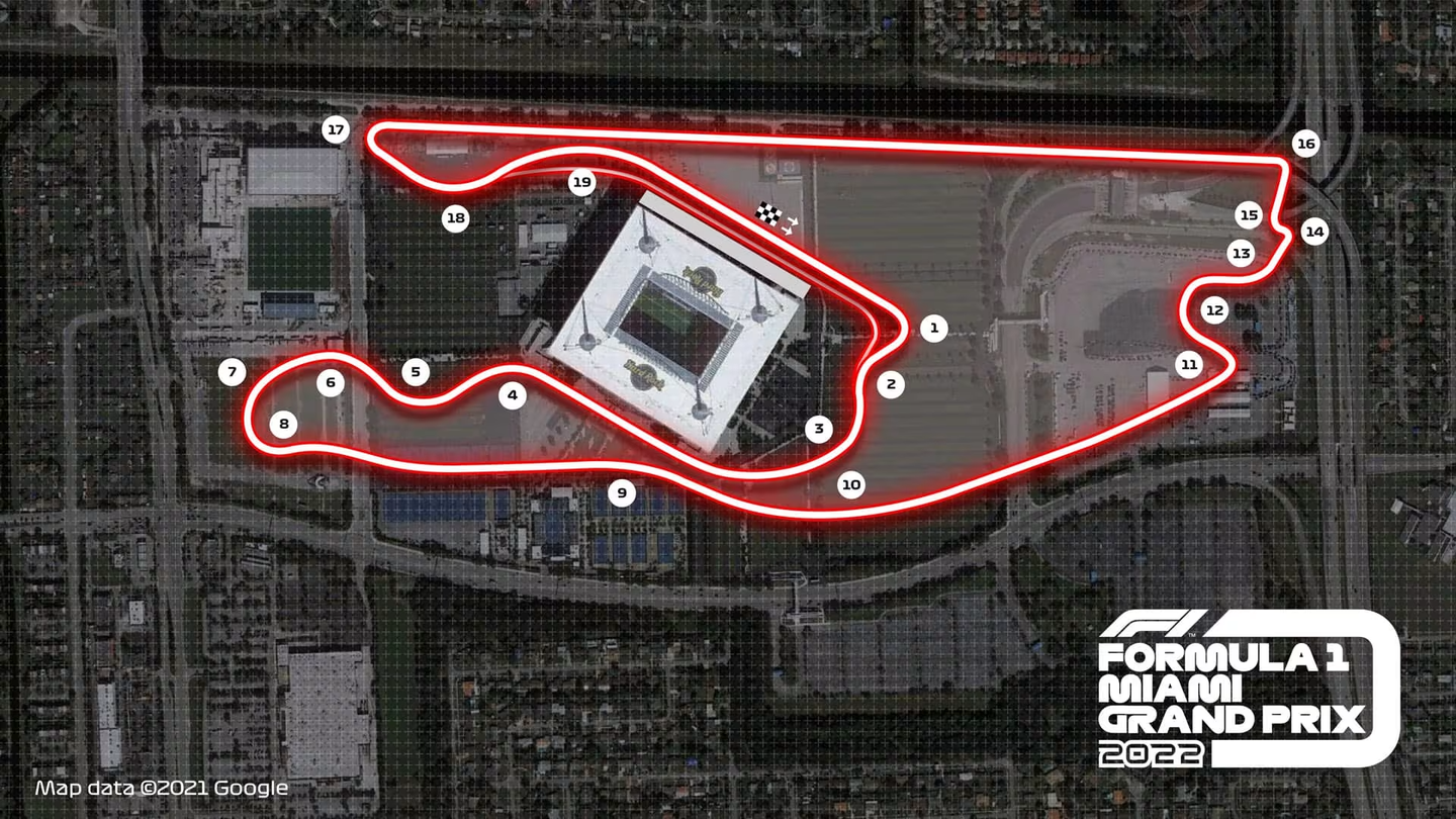 L'Autodrome international de Miami est techniquement un circuit temporaire, mais il a la forme et la conception des virages d'un circuit permanent.